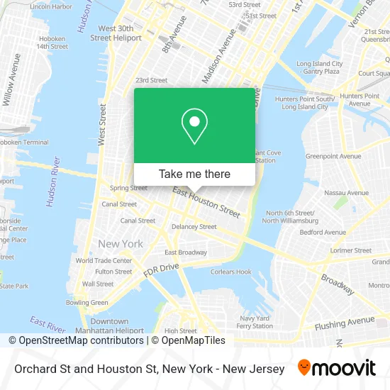Orchard St and Houston St map