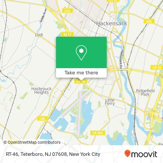 Mapa de RT-46, Teterboro, NJ 07608