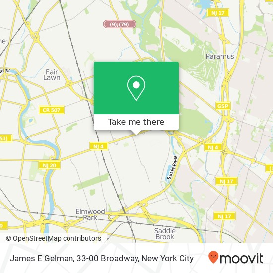 Mapa de James E Gelman, 33-00 Broadway