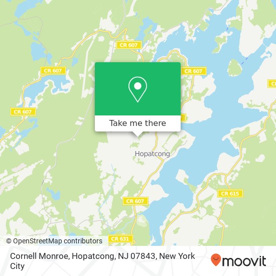 Mapa de Cornell Monroe, Hopatcong, NJ 07843