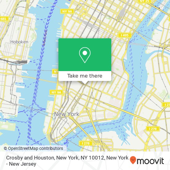 Mapa de Crosby and Houston, New York, NY 10012