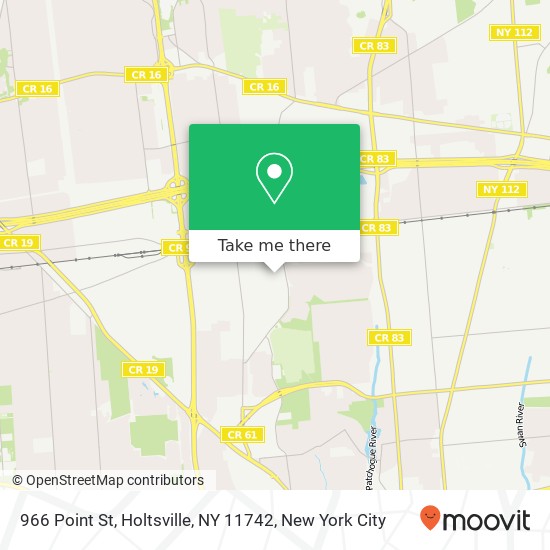 Mapa de 966 Point St, Holtsville, NY 11742