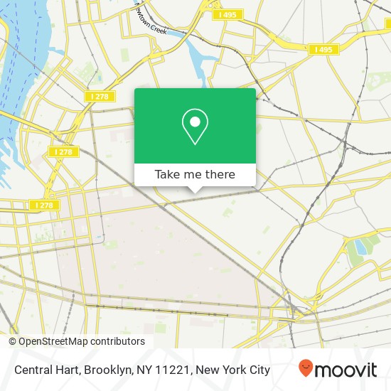 Mapa de Central Hart, Brooklyn, NY 11221