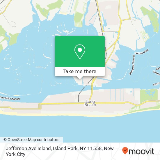 Mapa de Jefferson Ave Island, Island Park, NY 11558