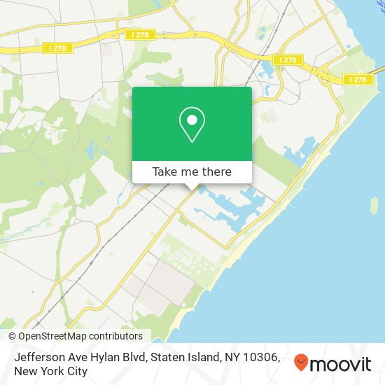 Mapa de Jefferson Ave Hylan Blvd, Staten Island, NY 10306