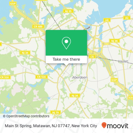 Mapa de Main St Spring, Matawan, NJ 07747