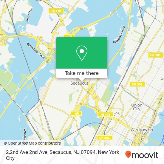 Mapa de 2,2nd Ave 2nd Ave, Secaucus, NJ 07094