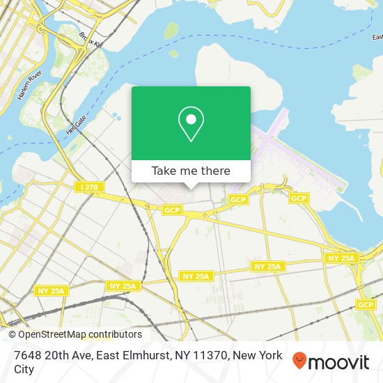 Mapa de 7648 20th Ave, East Elmhurst, NY 11370