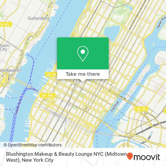 Blushington Makeup & Beauty Lounge NYC (Midtown West) map