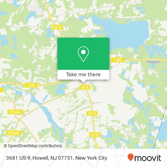 Mapa de 3681 US-9, Howell, NJ 07731