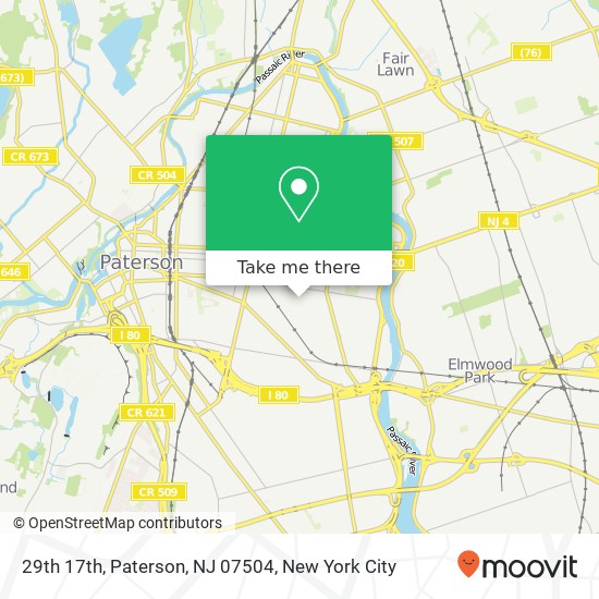 Mapa de 29th 17th, Paterson, NJ 07504