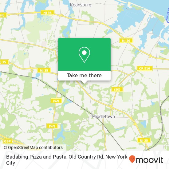 Badabing Pizza and Pasta, Old Country Rd map