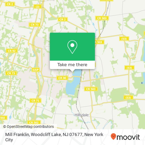 Mapa de Mill Franklin, Woodcliff Lake, NJ 07677