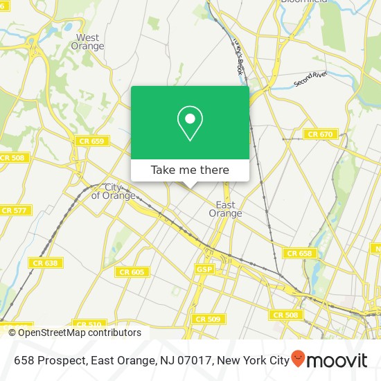 658 Prospect, East Orange, NJ 07017 map