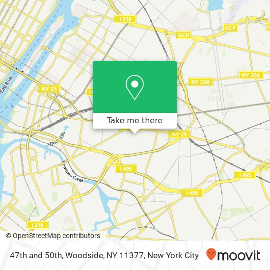Mapa de 47th and 50th, Woodside, NY 11377