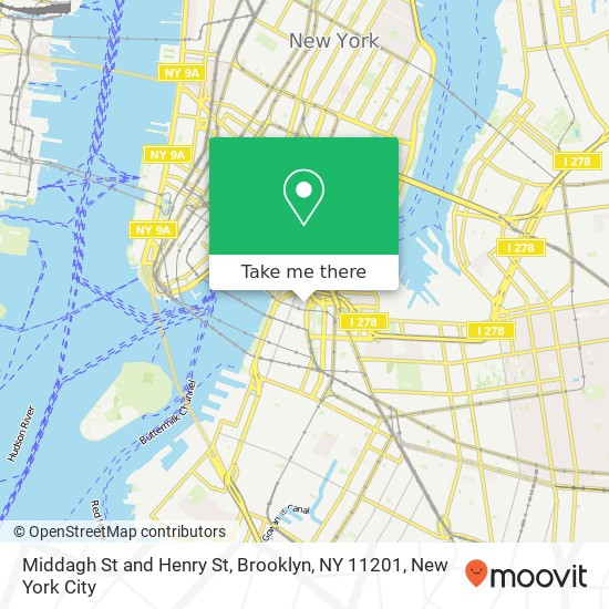 Middagh St and Henry St, Brooklyn, NY 11201 map