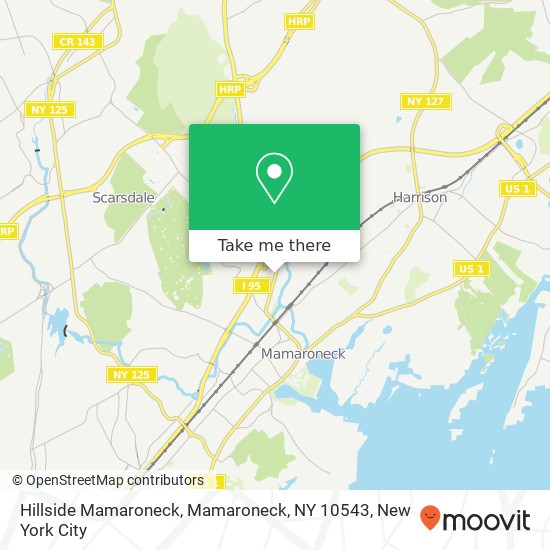 Mapa de Hillside Mamaroneck, Mamaroneck, NY 10543