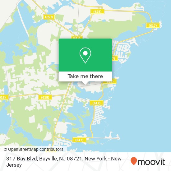 Mapa de 317 Bay Blvd, Bayville, NJ 08721