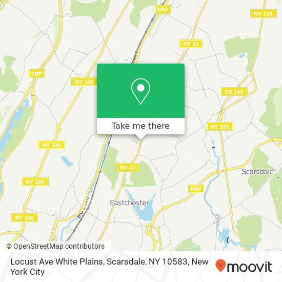 Mapa de Locust Ave White Plains, Scarsdale, NY 10583
