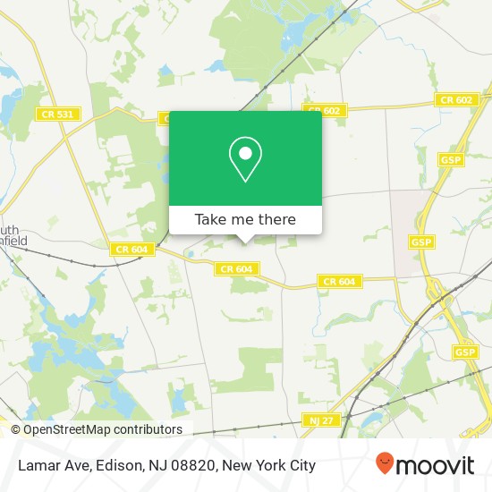 Mapa de Lamar Ave, Edison, NJ 08820