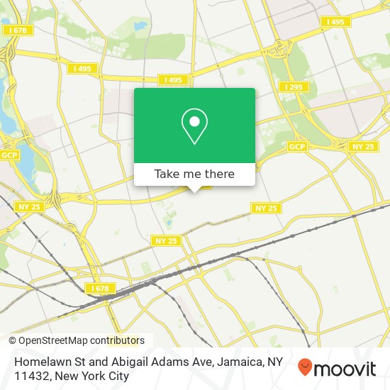 Homelawn St and Abigail Adams Ave, Jamaica, NY 11432 map