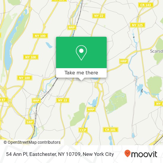 Mapa de 54 Ann Pl, Eastchester, NY 10709