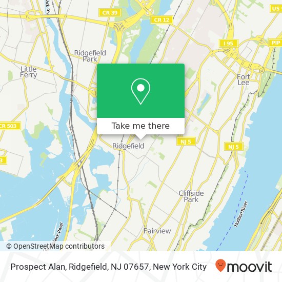 Mapa de Prospect Alan, Ridgefield, NJ 07657