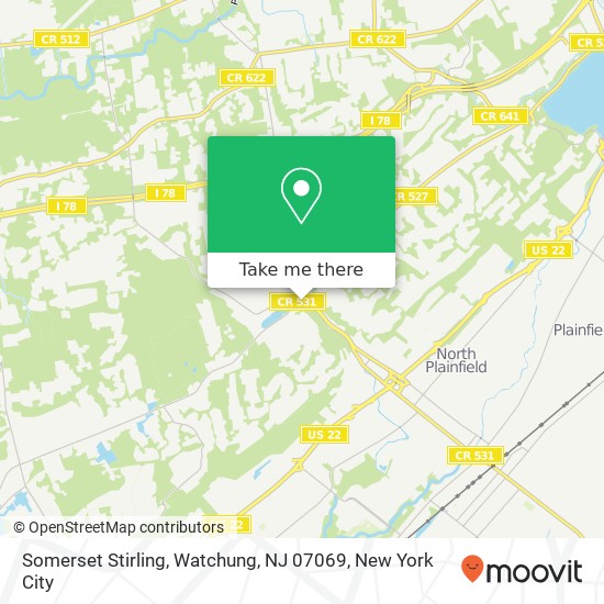 Somerset Stirling, Watchung, NJ 07069 map