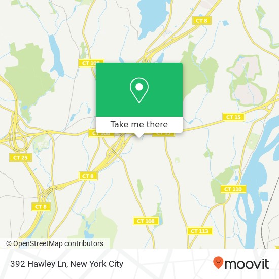 Mapa de 392 Hawley Ln, Trumbull, CT 06611