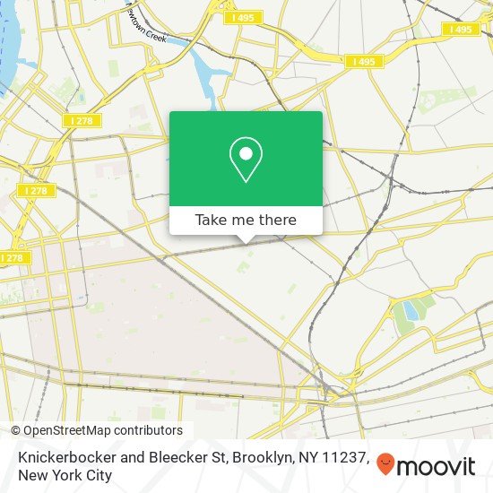 Knickerbocker and Bleecker St, Brooklyn, NY 11237 map