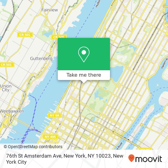 Mapa de 76th St Amsterdam Ave, New York, NY 10023