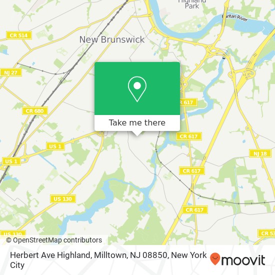 Herbert Ave Highland, Milltown, NJ 08850 map