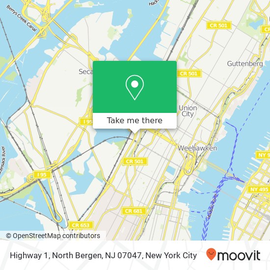 Highway 1, North Bergen, NJ 07047 map