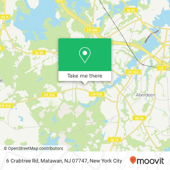 Mapa de 6 Crabtree Rd, Matawan, NJ 07747