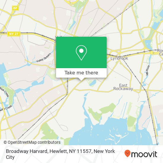 Mapa de Broadway Harvard, Hewlett, NY 11557