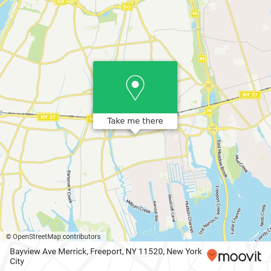 Mapa de Bayview Ave Merrick, Freeport, NY 11520