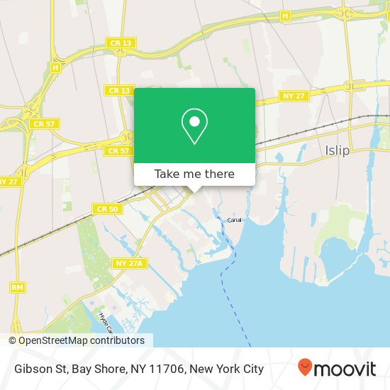 Mapa de Gibson St, Bay Shore, NY 11706