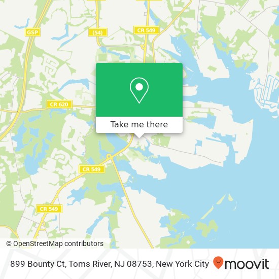 Mapa de 899 Bounty Ct, Toms River, NJ 08753