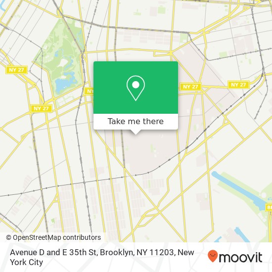 Mapa de Avenue D and E 35th St, Brooklyn, NY 11203