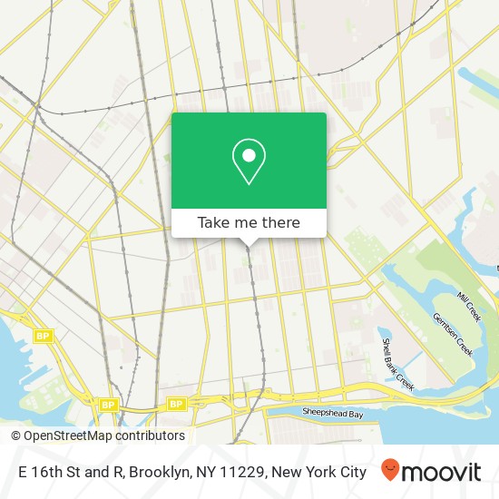 Mapa de E 16th St and R, Brooklyn, NY 11229