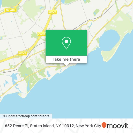 Mapa de 652 Peare Pl, Staten Island, NY 10312