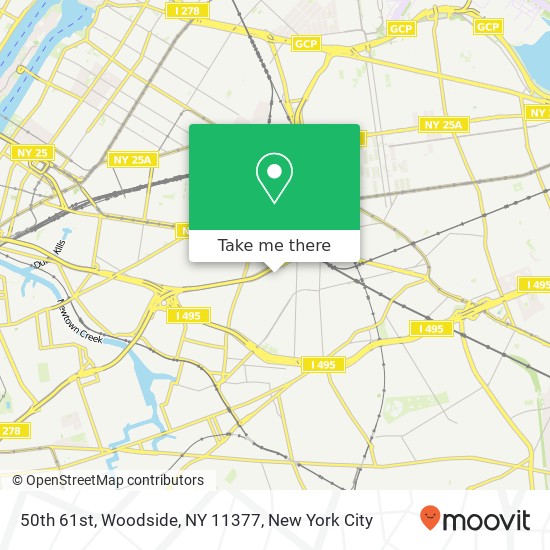 Mapa de 50th 61st, Woodside, NY 11377