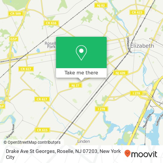 Drake Ave St Georges, Roselle, NJ 07203 map