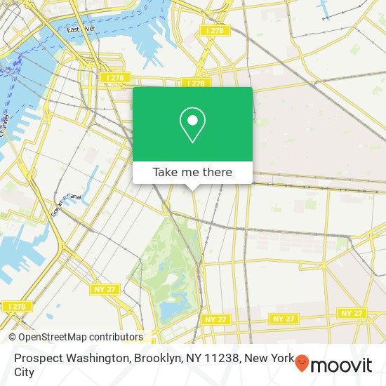 Mapa de Prospect Washington, Brooklyn, NY 11238