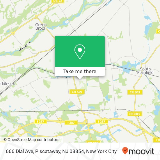 Mapa de 666 Dial Ave, Piscataway, NJ 08854