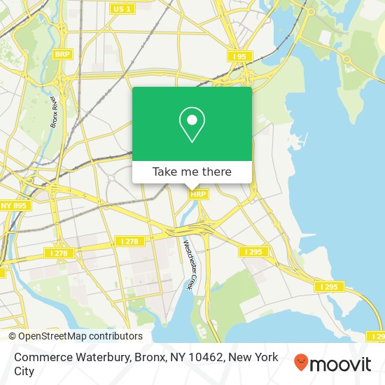 Mapa de Commerce Waterbury, Bronx, NY 10462