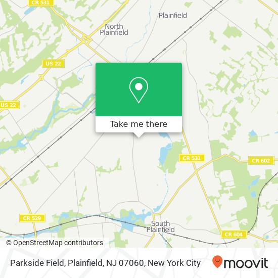 Mapa de Parkside Field, Plainfield, NJ 07060