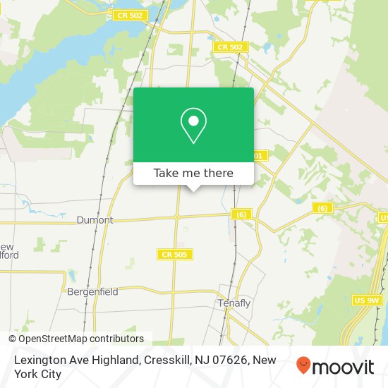 Lexington Ave Highland, Cresskill, NJ 07626 map