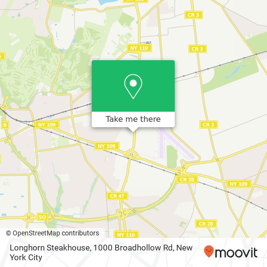 Longhorn Steakhouse, 1000 Broadhollow Rd map