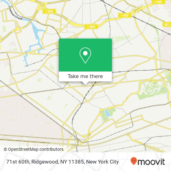 Mapa de 71st 60th, Ridgewood, NY 11385